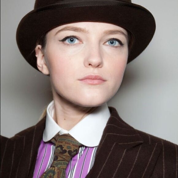 Ralph Lauren Fall '12 Chocolate Brown Cashmere Blend Pinstripe Pencil Skirt - Picture 14 of 16